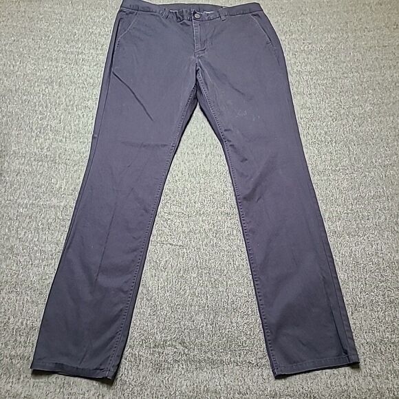 Bonobos Mens Chino Pants 36x34 Slate Grey Snap Button Slim Straight Office Work - Picture 1 of 9